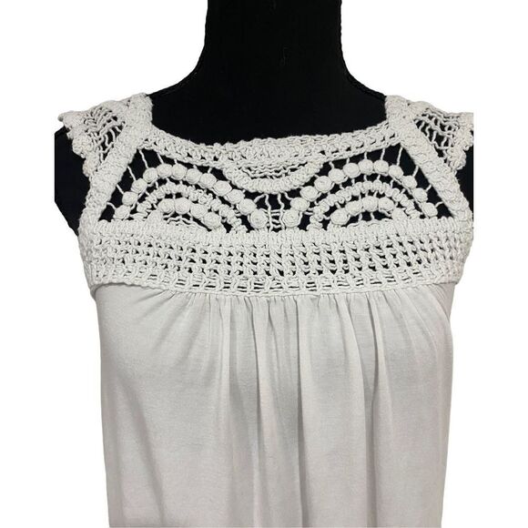 Boston Proper White Crochet Knit Tank Top - Picture 2 of 5